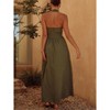 Clearlove Women Halter Neck Backless Dress Casual A Line Long Dress - 3 of 4