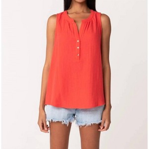 Women's Lue Henley Tank Top - LOVESTITCH - 1 of 4