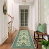 Vintage Floral Area Rug Washable Rugs Stain Resistant Easy Cleaning Indoor Carpet With Non-Slip Backing Low Pile Rug - 4 of 4