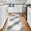 Machine Washable Runner Rug 2x6 Plaid Hallway Runner Vintage Lines Print Entryway Runners Non Slip Kitchen Rug Indoor Foldable Thin Rug for Laundry - 2 of 4