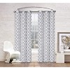 Kate Aurora Contemporary Living 2 Pack Gray And White Trellis Clover Window Curtains - 38 in. W x 84 in. L - 2 of 3