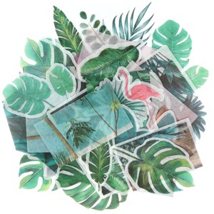 Wrapables Decorative Scrapbooking Washi Stickers, DIY Crafts for Stationery, Diary, Card Making (60 pcs), Fern Leaves - 1 of 4