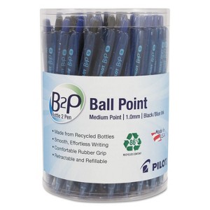 Pilot B2P Bottle-2-Pen Recycled Retractable Ball Point Pen Black/Blue 1 mm 36/Pack 57050 - 1 of 2