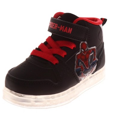 Disney Pixar Cars Lightning McQueen High Top Sneakers Boys - Race Car Design Lace-Up/Velcro Athletic Ankle Support (Toddler – Little Kid)