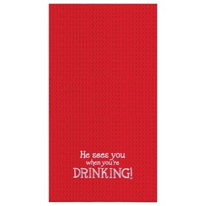 C&F Home He Sees You When You're.. Waffle Weave Cotton Kitchen Towel - 1 of 2