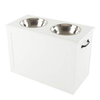 Nisorpa Elevated Dog Bowls with Storage, Raised Dog Bowl Stand Pet Food Bowl  Dog Feeding Station