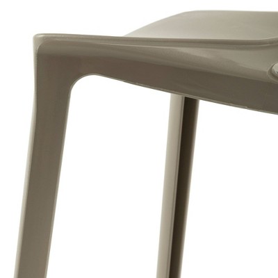 Cornelia Solid Taupe Stackable Plastic Side Chair with Tree Design