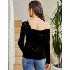WhizMax Off The Shoulder Tops for Women Plus Size Cross Wrap Velvet Tee Shirt Blouse - 3 of 4