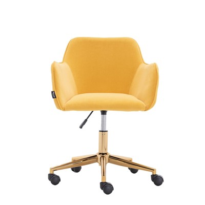 NicBex Adjustable Swivel Office Chair with Gold Metal Legs for Work Study,Home Office Desk Chair with Wide Seat,Vanity Chair
