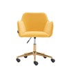CAVINAS Velvet Adjustable Swivel Office Chair with Gold Metal Legs and Universal Wheels,Desk Chair for Work Study - 2 of 4