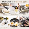 Itopfox 39-Piece Silicone Cooking Utensil Set with Wooden Handle, Heat Resistant Up to 446°F, BPA-Free Kitchen Gadgets for Nonstick Cookware (Black) - 4 of 4