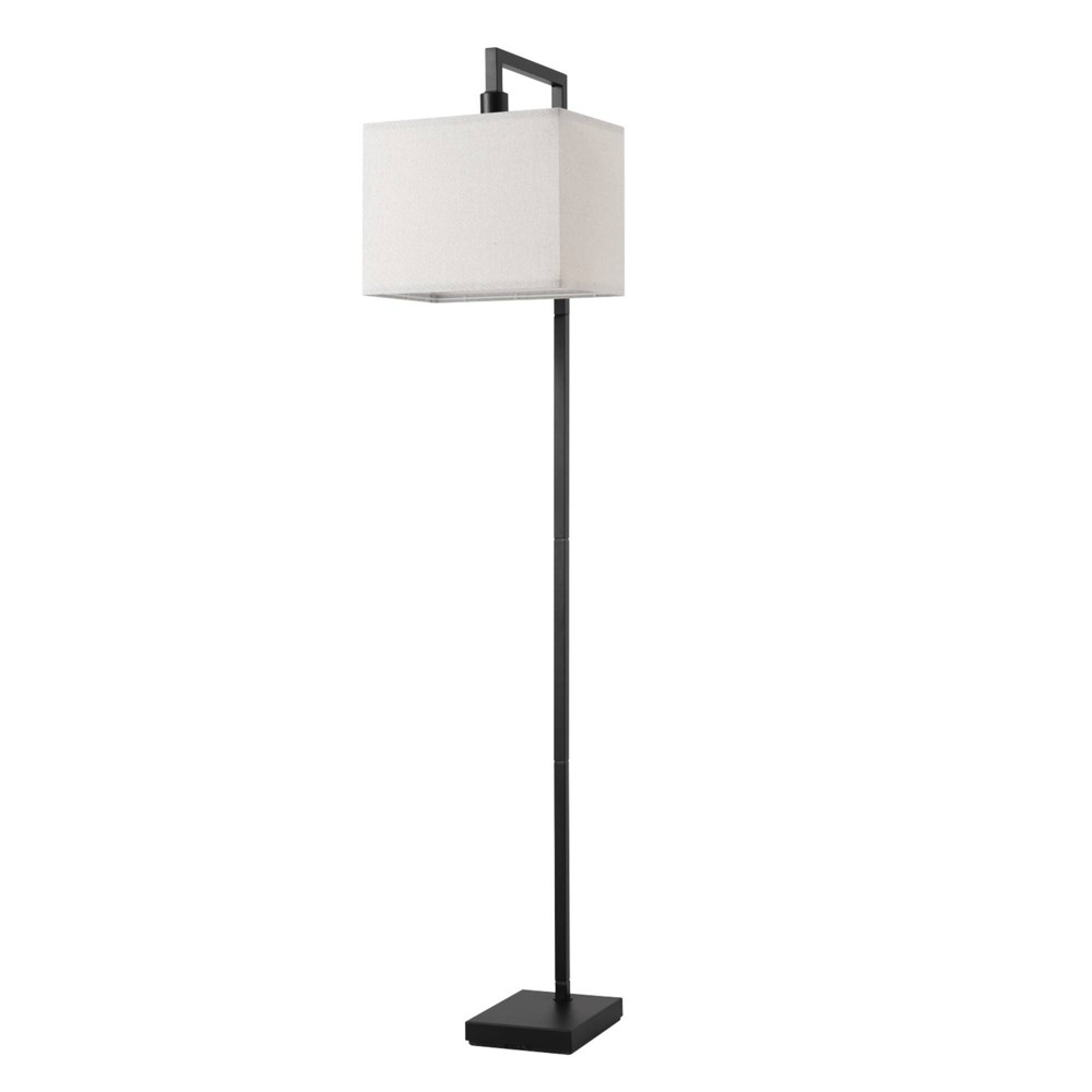 Photos - Floodlight / Street Light Globe Electric 60" Matte Black Floor Lamp with White Fabric Shade