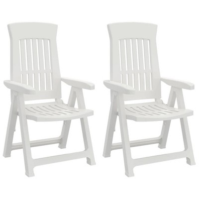 vidaXL Reclining Garden Chairs 2 Pack PP White