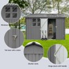 NicBex 6ftx8ft Outdoor Storage Sheds Metal Garden Sheds with Lockable Door and Window for Lawn, Garden, Patio, Gray - 3 of 4