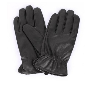 Karla Hanson Men's Deluxe Leather Touch Screen Gloves - Black - 1 of 4