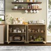 61" Large Buffet Sideboard Cabinet with 4 Fluted Doors and Storage, Modern Kitchen Storage Cabinet with Adjustable Shelves - 4 of 4