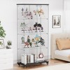 APRILSOUL65.10" 4 Tier Glass Display Cabinet, Double Door Glass Cabinet with Two Locks, Floor Standing Storage Cabine - 3 of 4