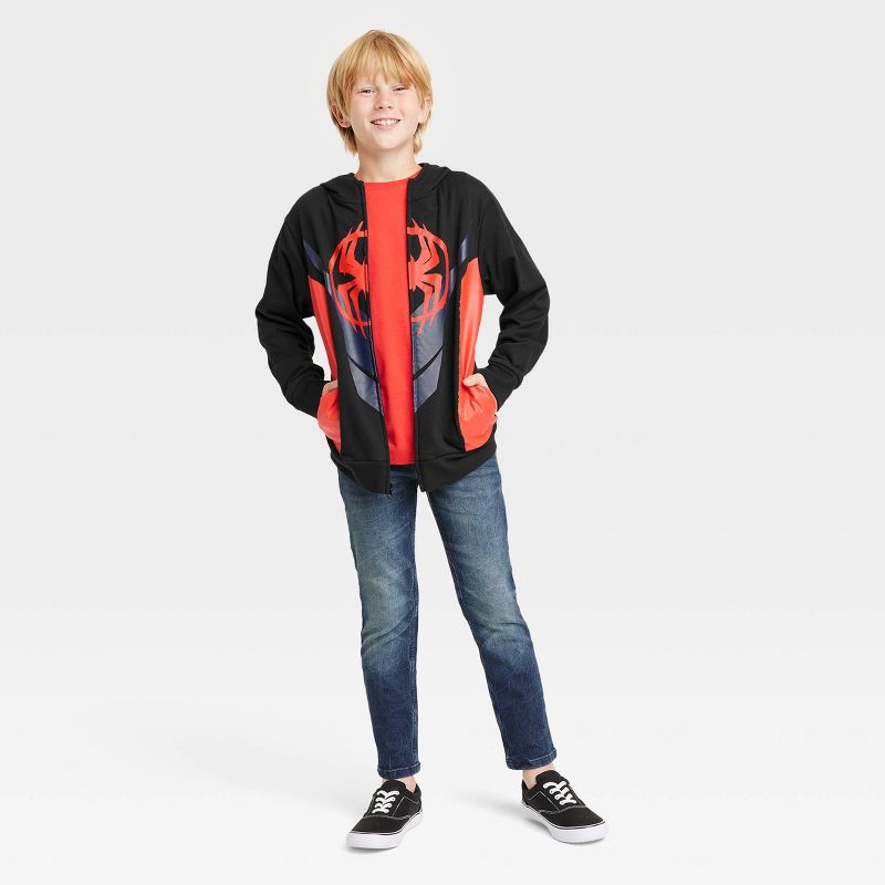Boys' Spider-Man: Miles Morales Cosplay Sweatshirt - Black, 3 of 6
