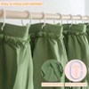 Sage Green Ruffle Shower Curtain, Farmhouse Style, Soft Fabric, 72x72 Inches for Privacy - 2 of 4