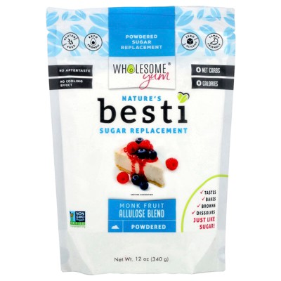 Wholesome Yum Besti, Powdered Sugar Replacement, Monk Fruit Allulose Blend, 12 oz (340 g)