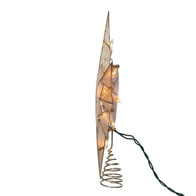 Gold and Clear Metal Star Tree Topper with Lights