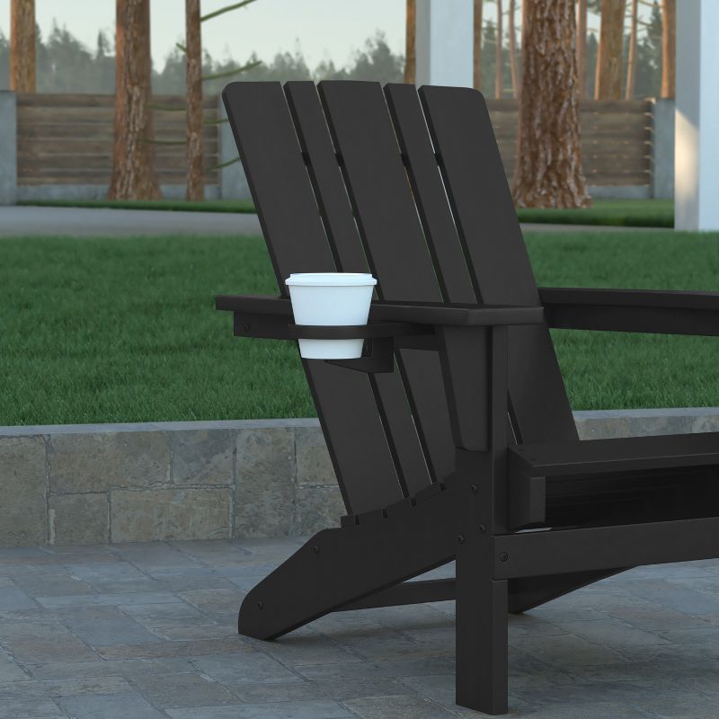 Emma and Oliver Adirondack Chair with Cup Holder, Weather Resistant HDPE Adirondack Chair, 5 of 12