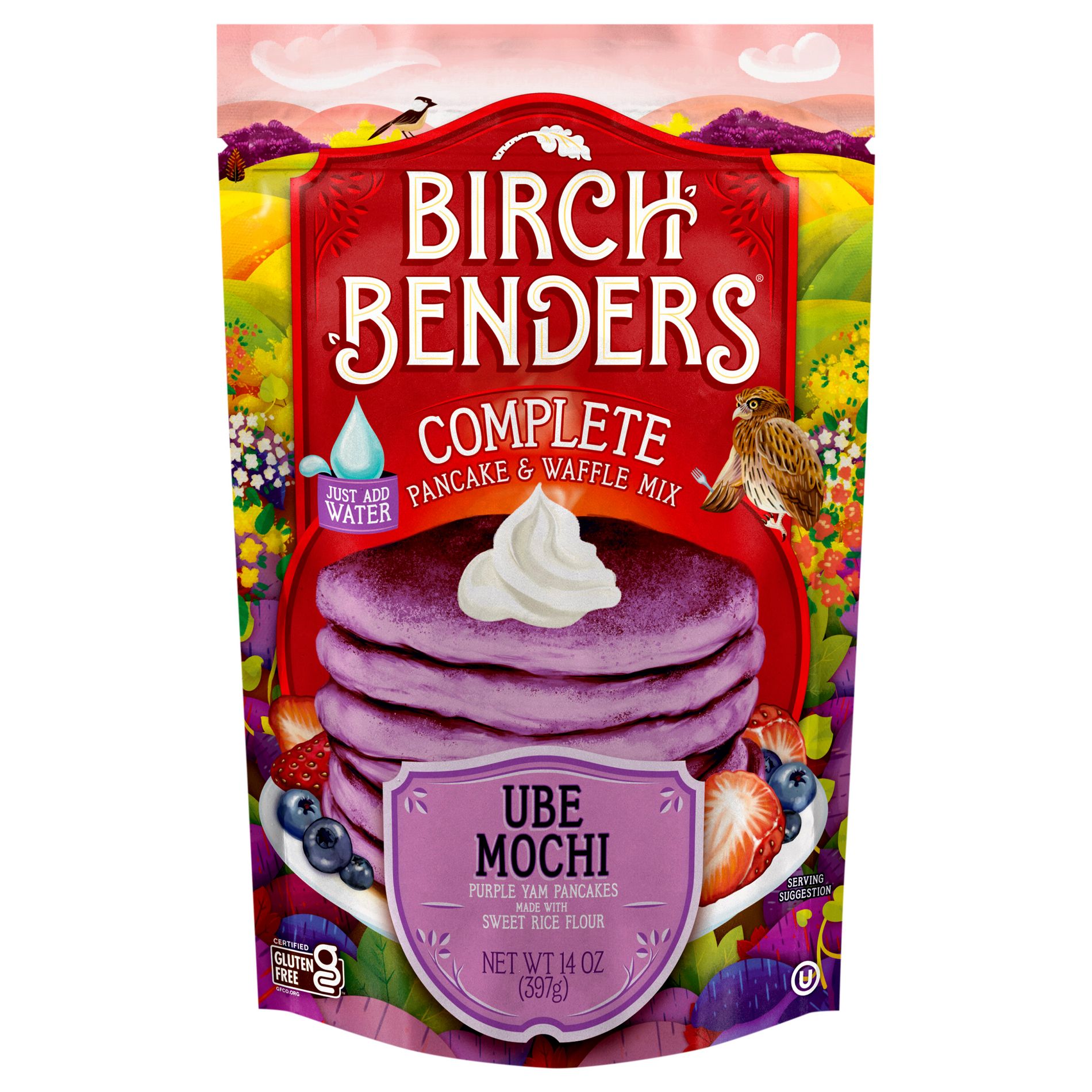 Birch Benders Pancake & Waffle Mix, Ube Mochi - Case of 6 - 14 oz