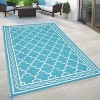 Reversible Plastic Straw Rug - Waterproof Outdoor Mat, Geometric Design for Patio, RV, Camping, Picnic - Indoor/Outdoor Use - 2 of 4