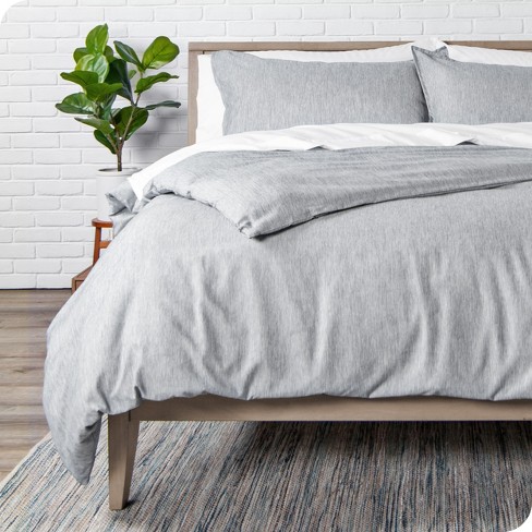 Oversized King Heathered Pewter Double Brushed Duvet Set By Bare Home :  Target