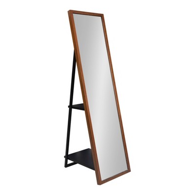 16" x 60" Museum Easel Storage Mirror Brown - Kate and Laurel