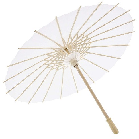 6 Pack White Paper Parasol Japanese Chinese Umbrella For Kids Diy Crafts Cocktail Party Decoration Sun Parasols Photo Prop 15 7 Inches Target