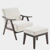 CAVINAS Mid-Century Accent Chair with Ottoman,Polyester Upholstery Accent Chair,Birch Frame,Chic Lounge Chair for Living Room,Study&Bedroo - 3 of 4