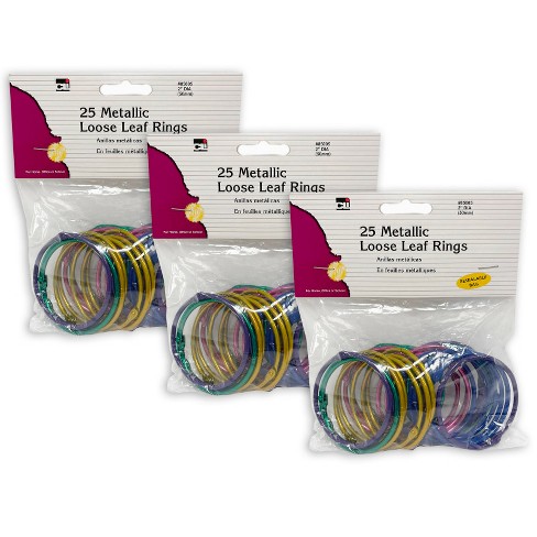 Charles Leonard Loose Leaf Rings, 2" Diameter, Metallic Assorted Colors, 25 Per Pack, 3 Packs - image 1 of 1