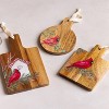 Transpac Mini Wood Cardinal Cheese Board Set of 3 Christmas Wall Art Indoor Decoration Multicolor Gift for Entertaining - 2 of 2