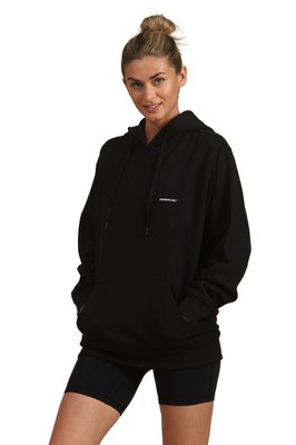 Members Only Women's Pullover Oversized Hooded Sweatshirt - Black - X-Large