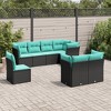 vidaXL Patio Sofa Set with Cushions - 8 Piece Black Poly Rattan Garden Furniture - Modular Design for Terrace, Backyard, Patio, Deck - 2 of 4