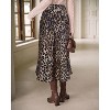 Cheetah Print Satin Midi Skirt - Women's High Waist A-Line Skirt with Elastic Waistband Animal Print - 3 of 4