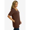 Jessica London Women's Plus Size Stretch Cotton Studded Square Neck Tunic - 4 of 4