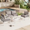 5 PCS Patio Conversation Set with Square Glass Table, Modular Deep Seating for Balcony, Plastic Frame Chair with Polyester Cushion-Coolbibila - 2 of 4