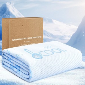 Aoibox Cooling Queen Size Mattress Protector 100% Waterproof Breathable Ultra Soft Noiseless Deep Pocket White - 1 of 4