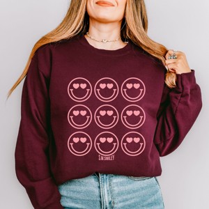 S.W.Smiley Love Smiley Grid -  Women's Graphic Sweatshirt - 1 of 4
