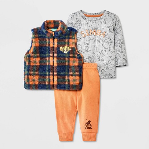 Baby Boys Disney The Lion King Simba Vest Top and Pants Set Blue Newborn