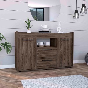 47.2" Lyon Sideboard with Two Drawers, Double Door Cabinets, and One Open Shelf, Ideal for Dining Room or Hallway - 1 of 4