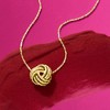 Ross-Simons Italian 14kt Yellow Gold Textured Love Knot Necklace - 4 of 4