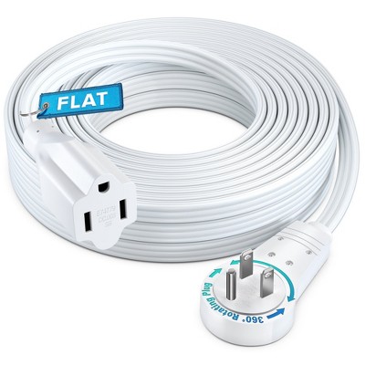 Maximm 360° Rotating Flat Plug Extension Cord Flat Cord with Slim Space-Saving Plug Design, 16 AWG