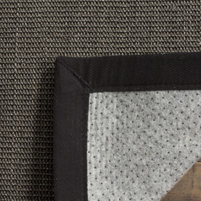 Charcoal and Black Hand-Knotted Wool Area Rug, 3' x 5'