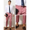 Lars Amadeus Men's Plaid Cropped Ankle Length Business Trousers - 4 of 4