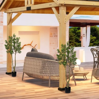MAYEERTY Artificial Plant Indoor Greenery Real Touch Outdoor Decorative with Pot,63in,1pcs/set