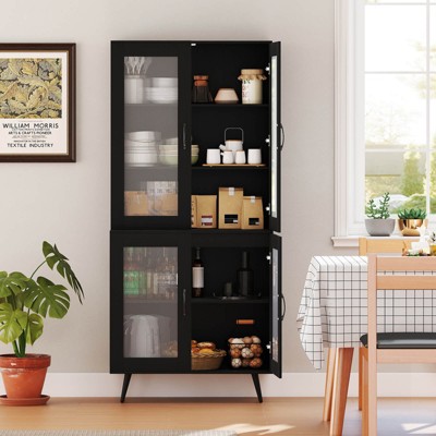 Costway Kitchen Pantry Cabinet with Translucent Fluted Doors & Adjustable Shelf — фото 4