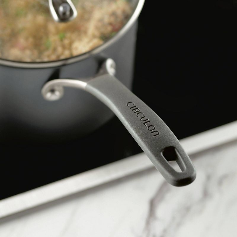 Circulon A1 Series with ScratchDefense Technology 3qt Nonstick Induction Straining Saucepan with Lid Graphite, 2 of 13